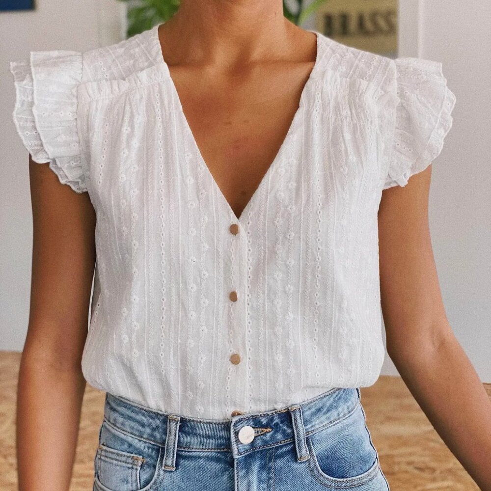 Berthie Constance White Blouse (NWT)